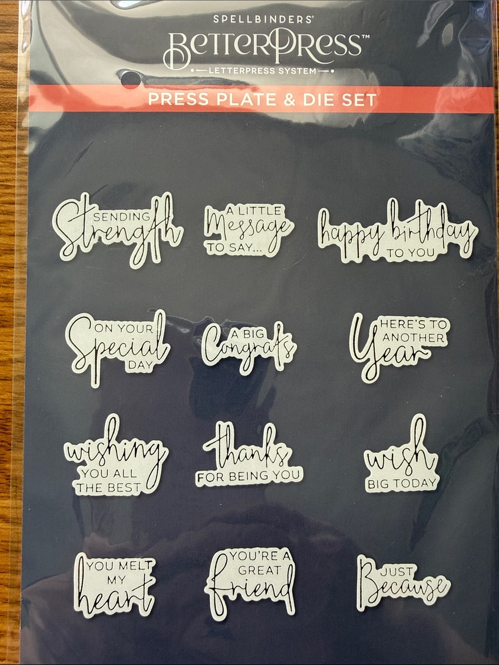 Spellbinders BetterPress Press Plate & Die Set - Script Sentiments